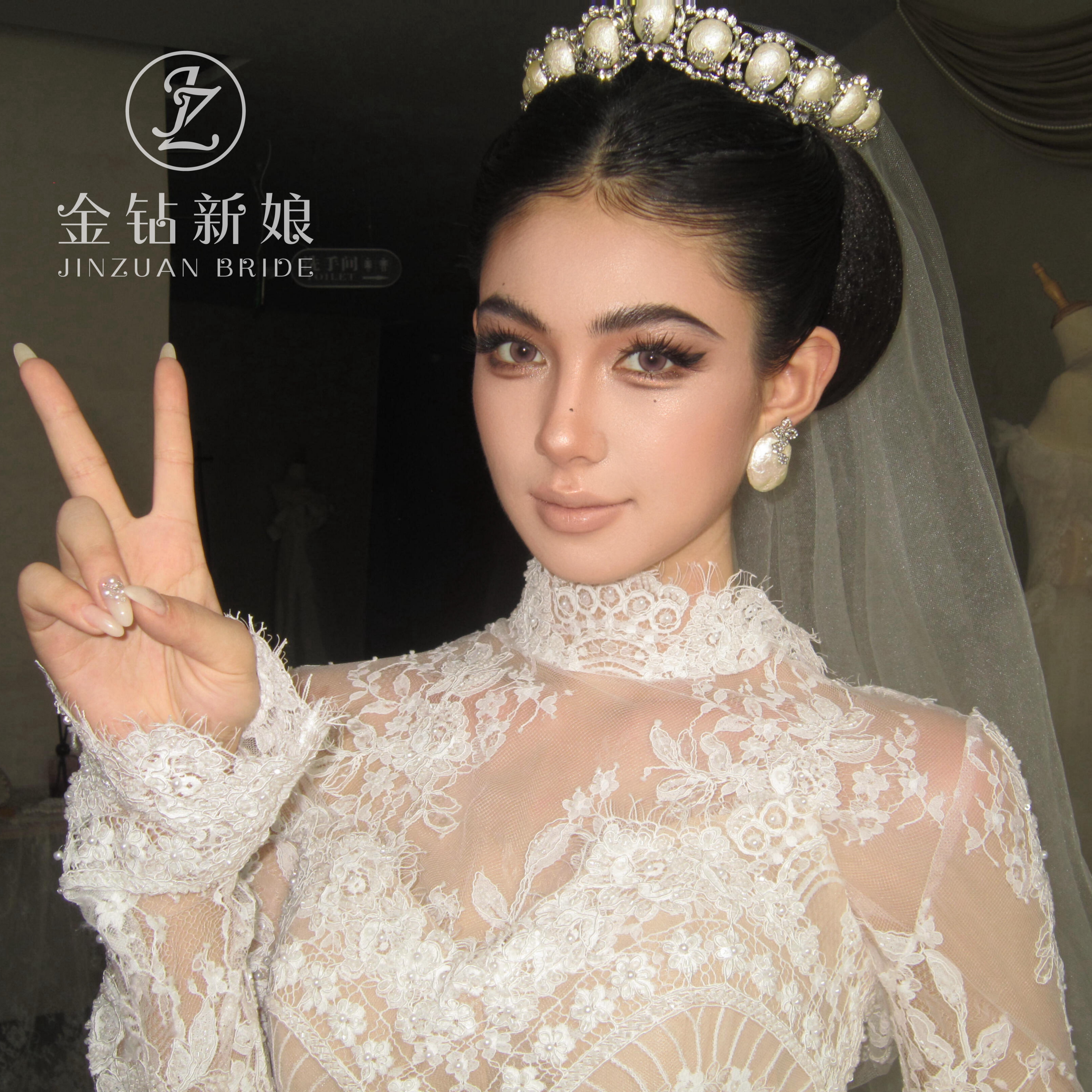 2026新款ETE大气复古新娘皇冠 大珍珠镶钻发冠婚纱结婚女王头饰