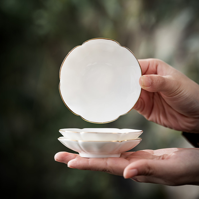 手工羊脂玉白瓷杯垫陶瓷茶杯托防烫茶托隔热茶垫杯碟杯托茶具配件,餐饮具,茶托,淘宝优惠券,粉丝福利购,淘宝优惠卷