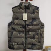 加厚鸭绒迷彩马甲保暖立领背心外套男 冬季 撤柜款 男士