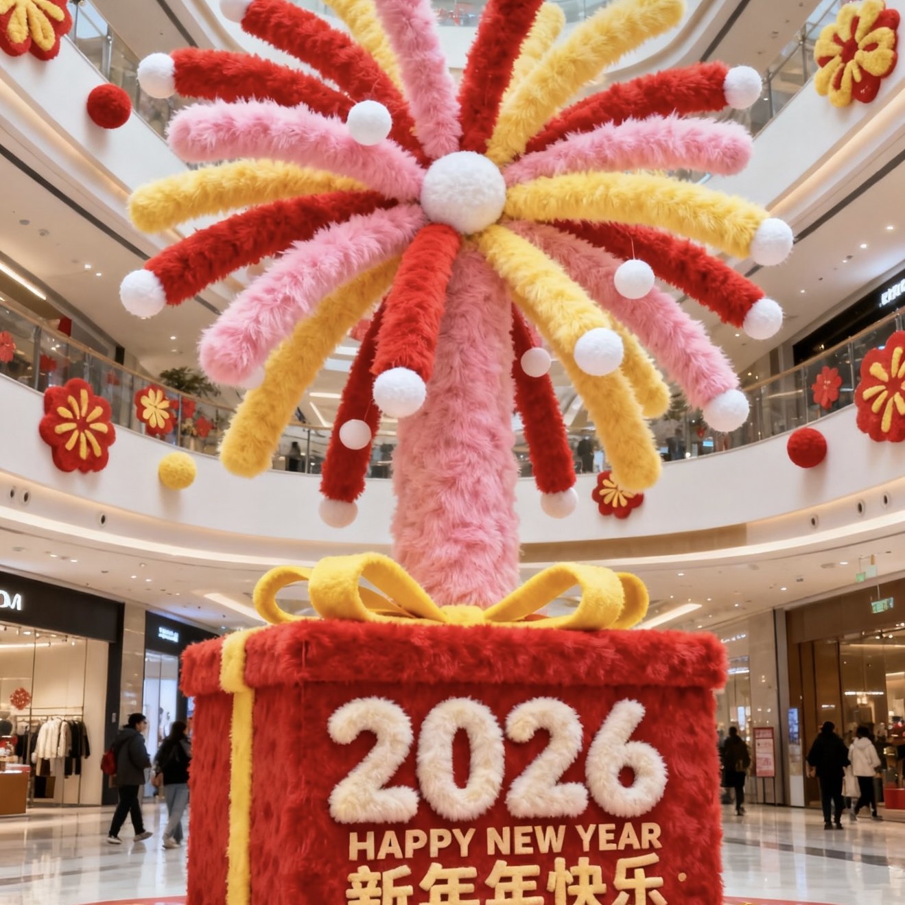 马年数字福袋模型彩色烟花灯光