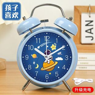 闹钟充电款儿童男女孩小学生专用起床神器强力叫醒闹铃时钟表2026