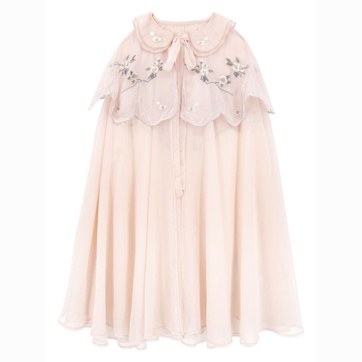 汉服斗篷祝东风女童夏款纱织披风超仙蓝色披肩纱衣古风刺绣小女孩