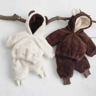 宝宝秋冬季套装加绒加厚保暖婴儿毛绒衣服分体洋气秋冬套装外穿