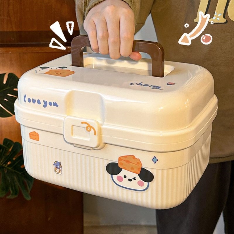 可爱手提婴儿药箱大容量医药箱家用旅行便携药品大学生收纳盒可爱