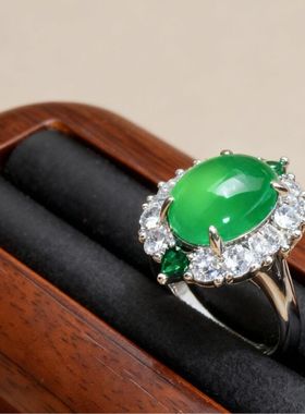 帝王绿髓戒指开口可调节简约易