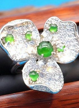 9138天然缅甸翡翠戒指货冰种阳