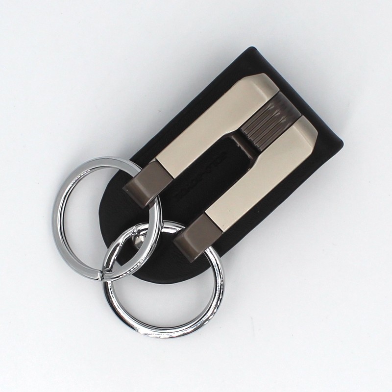 金博友纯色真皮钥匙扣男士腰挂创意汽车锁匙扣双环皮带钥匙链挂件