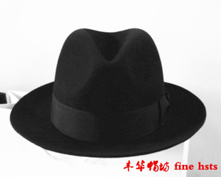 上海滩同款 秋冬羊毛呢 男女士经典复古宽檐礼帽 电影视演出帽子