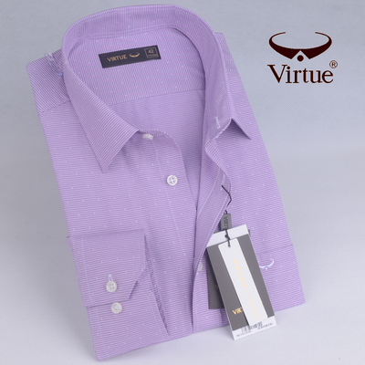 富绅标准板型中青年紫色长袖衬衫