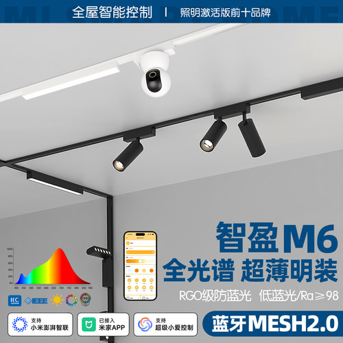 智能防眩6mm超薄明装磁吸轨道灯