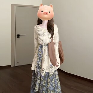 现货早秋穿搭一整j套小众不撞款 碎花连衣裙子女生七夕约会穿搭202