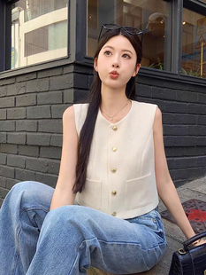 设计感小众时髦超级好看高端小马夹 马甲女春夏2025轻奢风坎肩西装