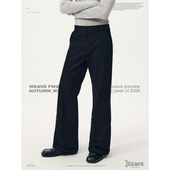 weave 男 垂感抗皱复古百搭休闲长裤 长期主义 黑色通勤直筒西裤