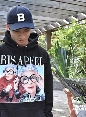 潮流观止 Homage Tees Iris Apfel帽衫老奶奶中国新说唱连帽卫衣