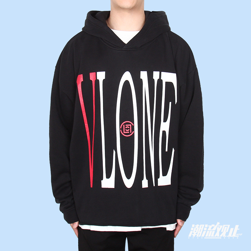 【正品美版现货】VLONE x CLOT 联名限定中国龙帽衫下摆破坏卫衣