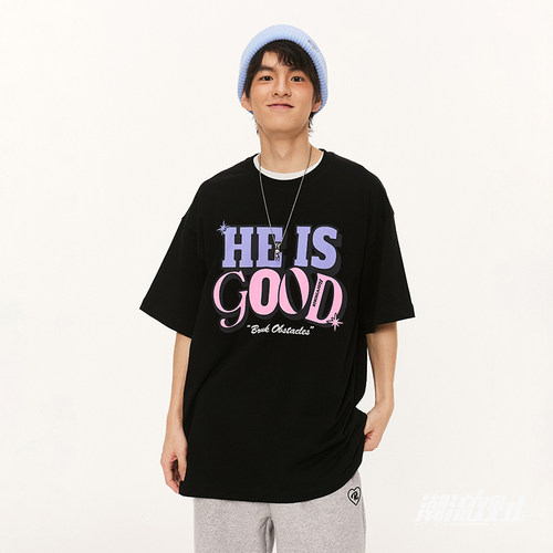 Ravenousgood标语印花短袖宽松