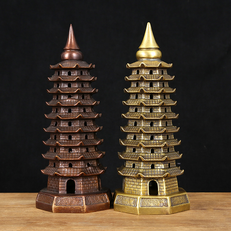 全铜九层文昌塔摆件客厅办公室书房9层有底文昌塔工艺品装饰