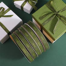 军绿色礼品包装丝带字母丝带鲜花绑带礼盒缎带绸带BESTWISHES彩带