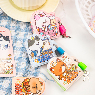 mini锁本学生口袋本卡通小本随身本日记本挂饰留言本小奖品礼物本