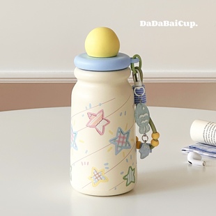 咖啡保温杯女生高颜值2025新款办公室吸管水杯316不锈钢星星学生