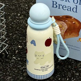保温杯女生高颜值学生直饮杯子可爱小猫不锈钢水杯便携 2025新款
