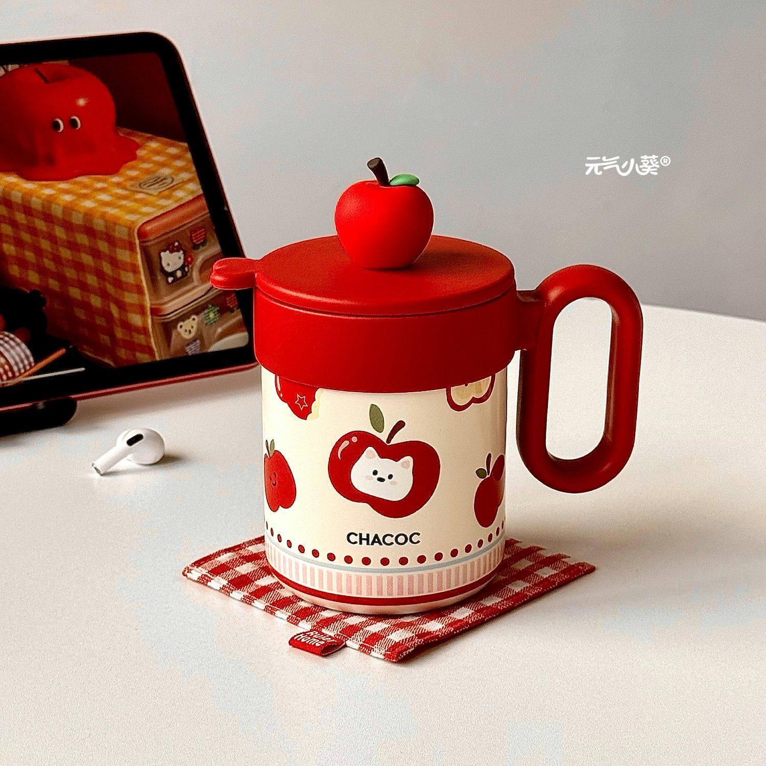 316不锈钢咖啡保温杯办公室水杯女生高颜值泡茶苹果狗杯子马克杯,餐饮具,保冷/保温杯,淘宝优惠券,粉丝福利购,淘宝优惠卷