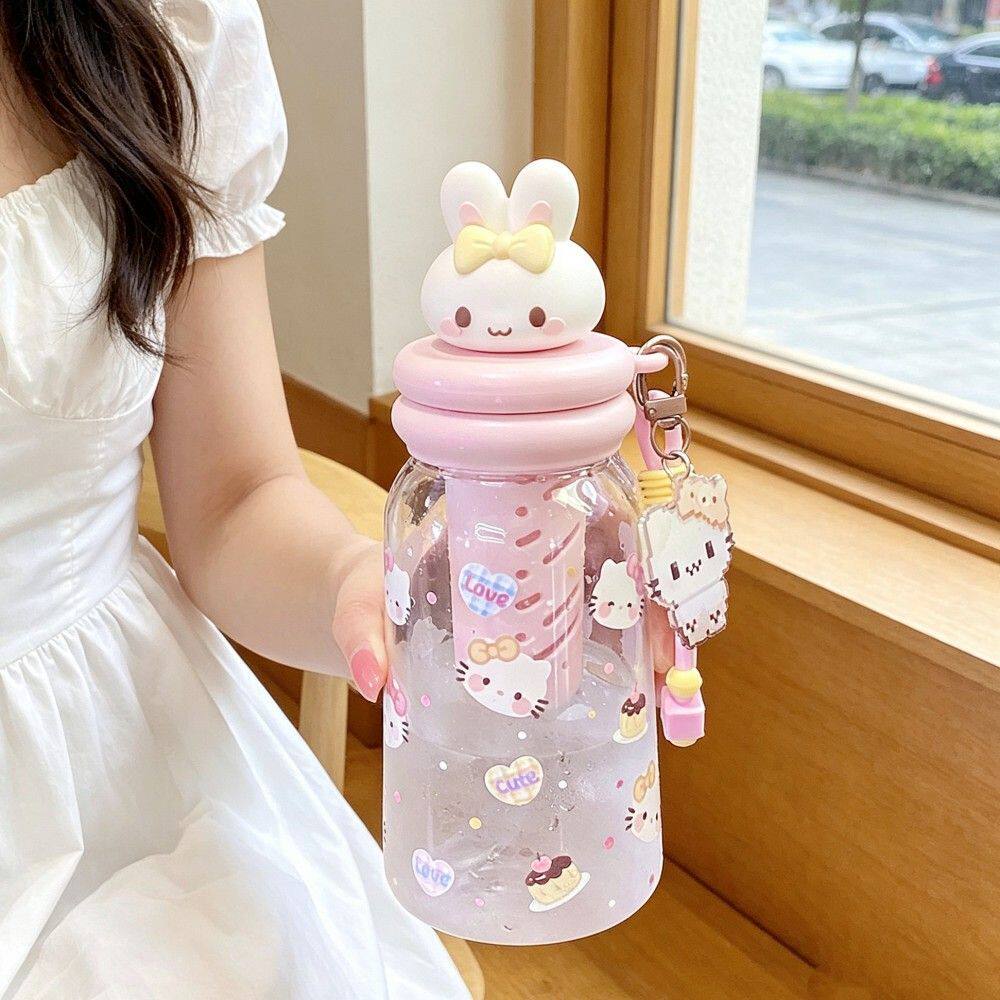 tritan塑料透明水杯女生高颜值可爱儿童学生杯子夏季生日礼物小兔