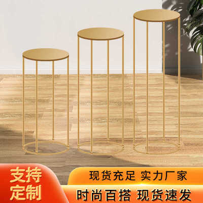 生日派对新款铁艺圆柱甜品桌