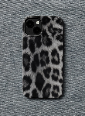 灰色豹纹适用iPhone15promax手机壳设计感小众2024新款磁吸13不撞款12艺术11苹果14plus华为pura70pro+