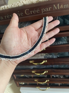 进口米珠深蓝色颈链串珠成品闺蜜礼物送礼佳品