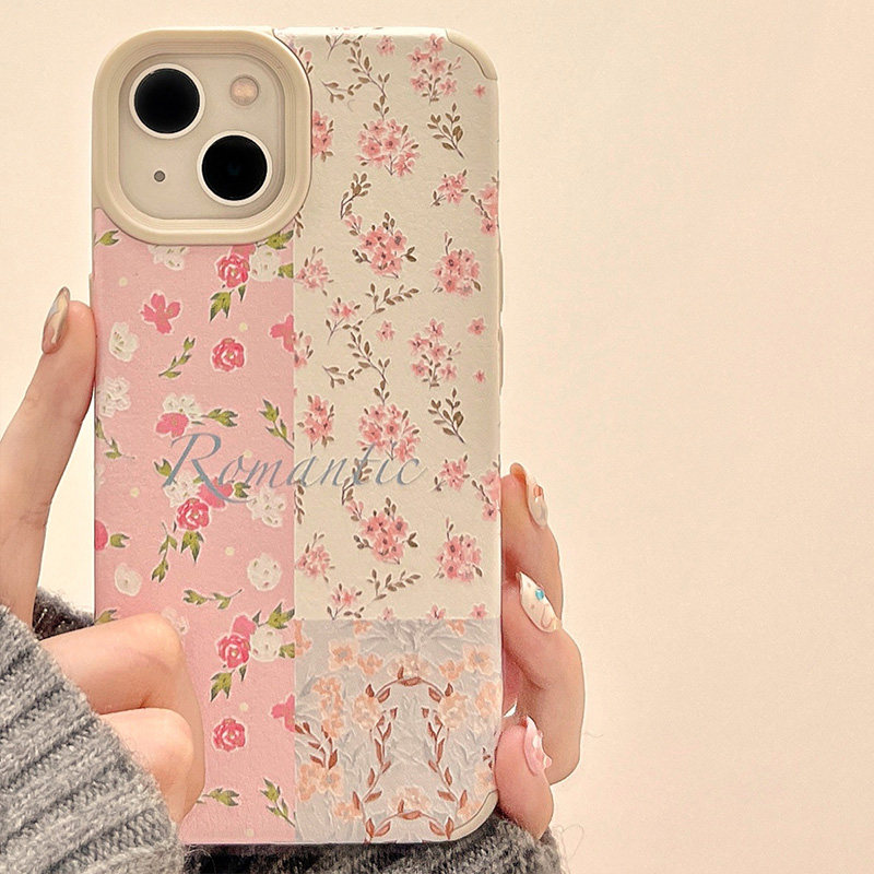 适用苹果14pro手机壳韩风ins小清新碎花iphone15promax皮质软壳13新款12女款11个性创意15小众硅胶防摔手机套高性价比高么？