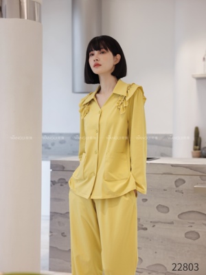 纯棉女士春秋韩版长袖睡衣套装