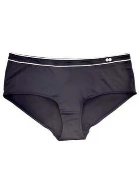 外贸原单高品质透气弹力面料纽扣女大码内裤中腰 XL 黑色 灰色