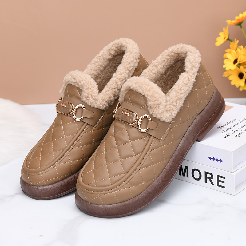 2025新款老北京棉鞋女冬外穿时尚保暖豆豆鞋加绒加厚一脚蹬雪地靴