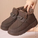 2025新款老北京棉鞋女冬季加绒保暖防滑一脚蹬雪地靴防水加厚棉靴