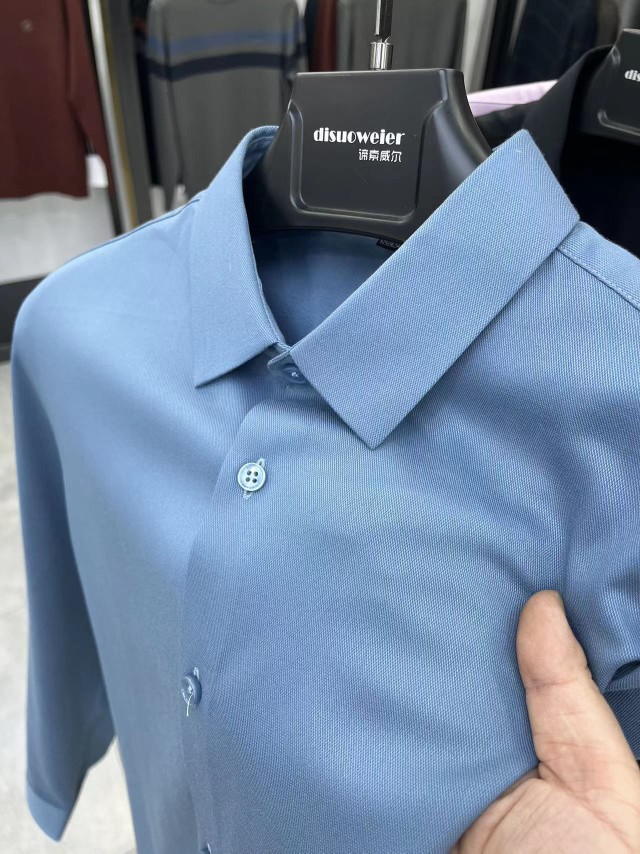 轻奢商务多色齐发～天然竹丝微弹舒适秋季新款男纯色休闲抗皱衬衫