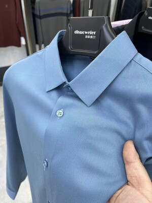 轻奢商务多色齐发～天然竹丝微弹舒适秋季新款男纯色休闲抗皱衬衫