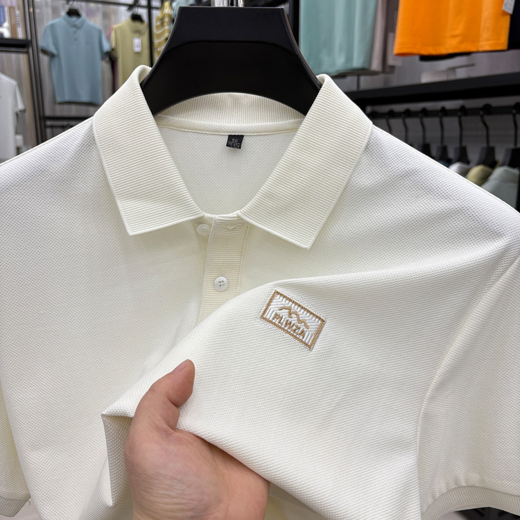 夏季新款纯色短袖衬衫男士休闲亲肤舒适透气冰丝百搭抗皱衬衣潮流