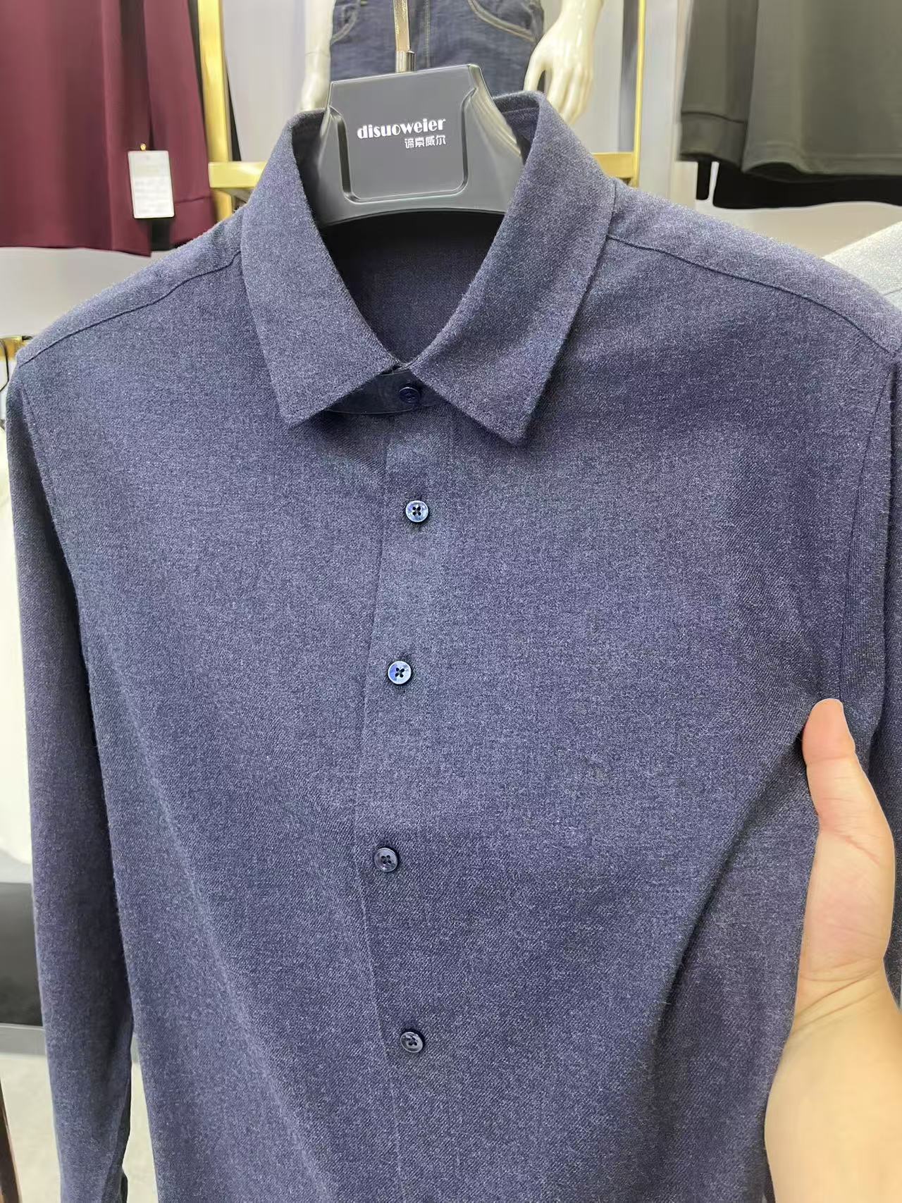 2025秋冬季新款加厚纯棉长袖衬衫男士商务休闲中青年冬天磨毛衬衣