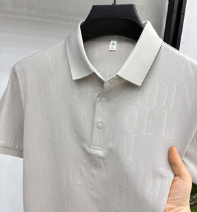 新款 短袖 2025夏季 男士 t恤高端中年爸爸装 商务休闲提花百搭Polo衫