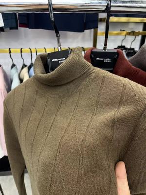 2024秋冬季100%纯羊毛衫男士可翻高领加厚中年高端毛衣针织打底衫