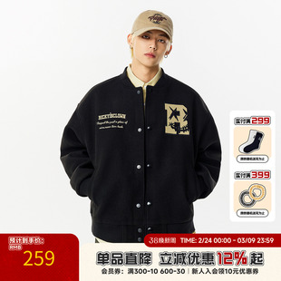 RIC 撕裂笑脸棒球服夹克男生2025新款春秋潮牌美式高街情侣外套女