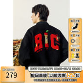 RIC趣味毛巾绣苹果棒球服夹克男2025新款 秋季 潮牌宽松情侣外套女