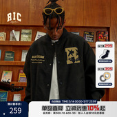 秋冬棒球衫 美式 夹克 」RIC撕裂笑脸棒球服外套情侣装 「魏哲鸣同款