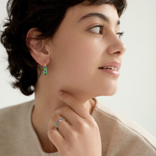 耳环撞色AuRevoirLesFilles气质