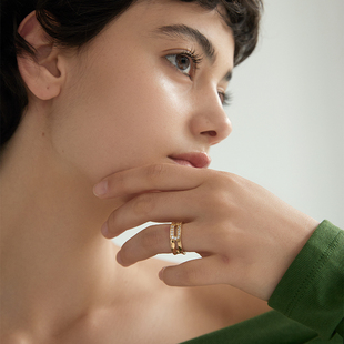 Au Revoir Les Filles双层轨迹戒指女小众设计轻奢高级感食指戒