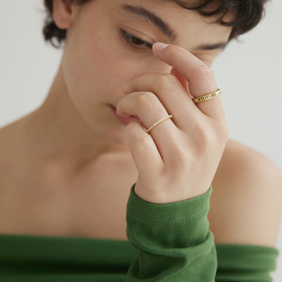 Au Revoir Les Filles罗马数字叠带戒指女时尚百搭素圈食指戒