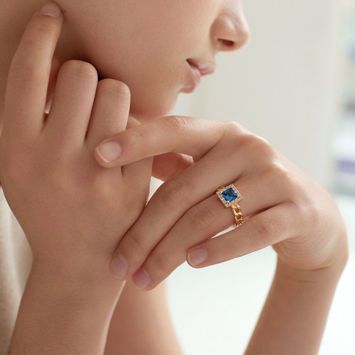 AuRevoirLesFilles彩宝链条戒指