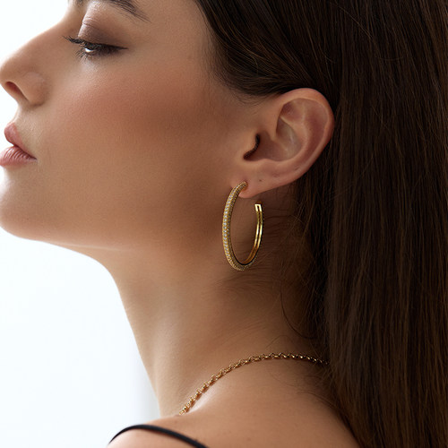 满钻大圆圈耳环欧美夸张显脸瘦