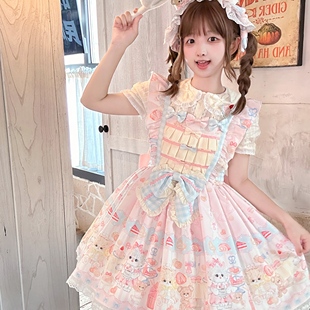 奶油饼干 八分甜洛丽塔新款 印花JSK连衣裙甜美可爱